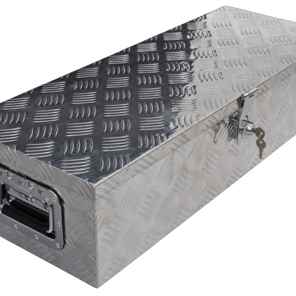 Anhängershop Deichselbox aus Aluminium-Riffelblech 800x300x190 mm – Schmetterlingsverschluss