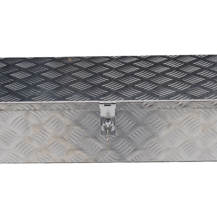 Anhängershop Deichselbox aus Aluminium-Riffelblech 800x300x190 mm – Schmetterlingsverschluss