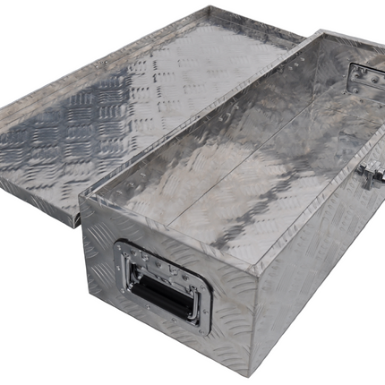 Anhängershop Deichselbox aus Aluminium-Riffelblech 800x300x190 mm – Schmetterlingsverschluss