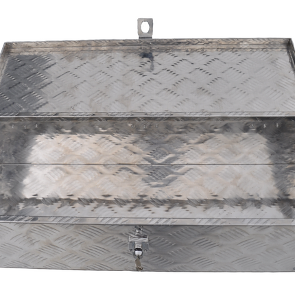 Anhängershop Deichselbox aus Aluminium-Riffelblech 800x300x190 mm – Schmetterlingsverschluss