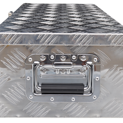Anhängershop Deichselbox aus Aluminium-Riffelblech 800x300x190 mm – Schmetterlingsverschluss