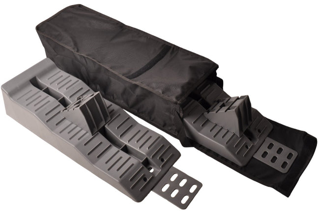 Anhängershop Komplettes Auffahrkeil-Set 565x200x130 mm - mit Unterlegkeilen – 5000 kg maximale Tragfähigkeit