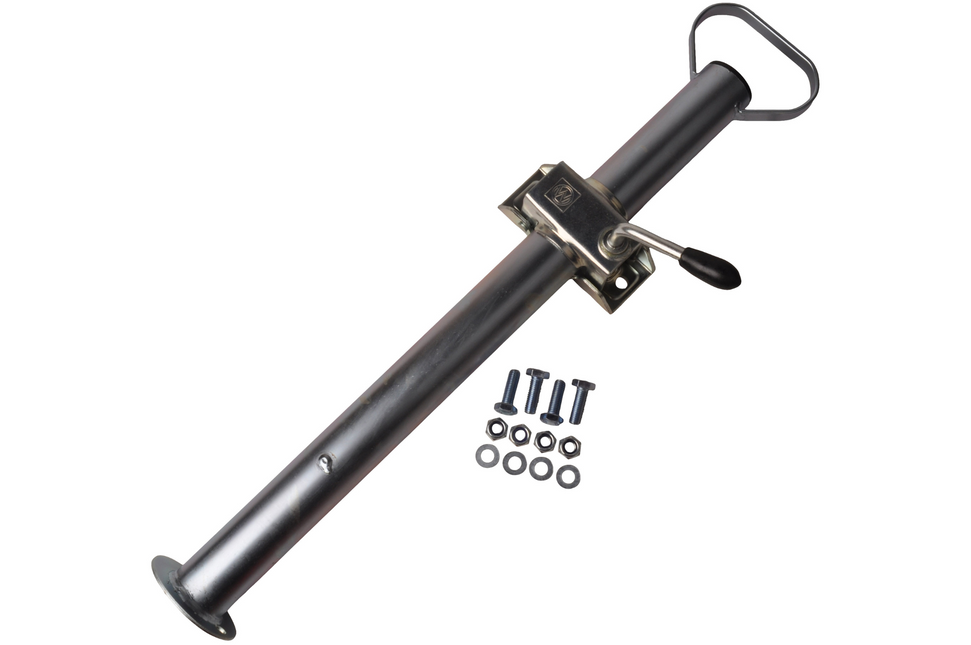 Anhängershop Komplettset mit Stahlstützfuß und Klemme - 48 mm Rohrdurchmesser - inklusive Befestigungsmaterial