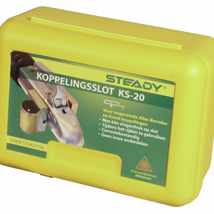 Anhängershop Steady KS-20 Anhänger schloss - SCM-geprüft - geeignet für ungebremste Kupplungen