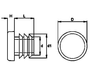 Anhängershop Steckbare Kappe rund 35 mm - 10 Stück