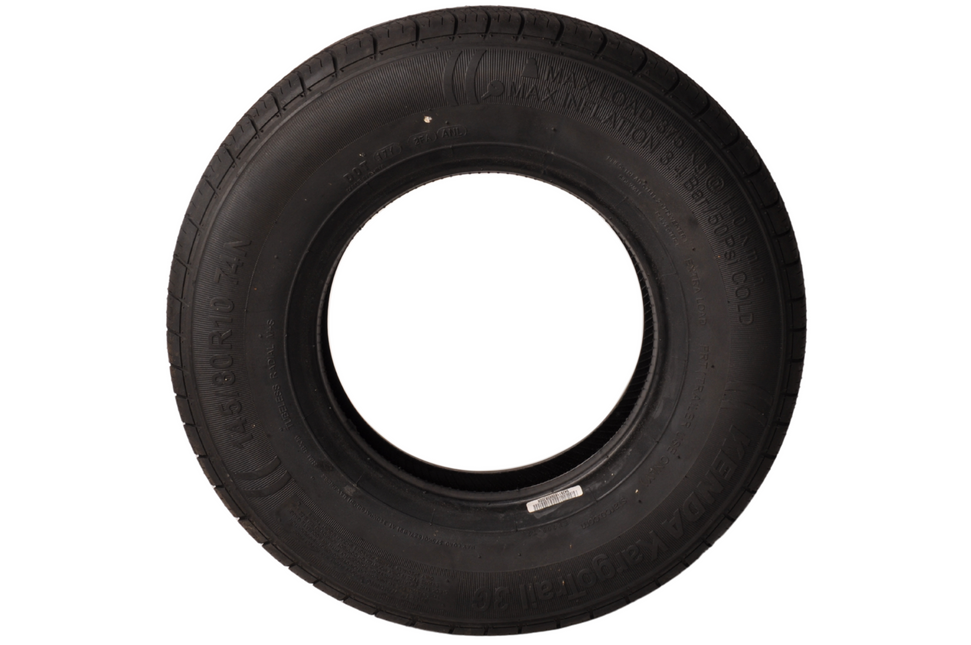 Anhängershop Tubeless Reifen Anhänger - 145/80R10 - Tragfähigkeit: 375 kg - 74N