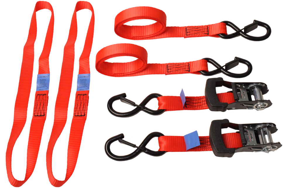 Anhängershop Universelle Spanngurte für Motorradtransport 180 cm – 350 kg