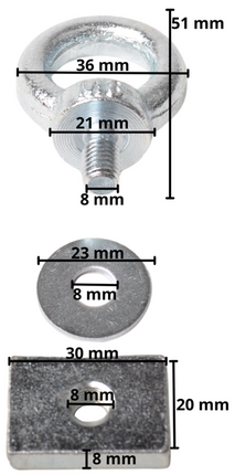 Anssems Anssems Befestigungsösen 10x M8