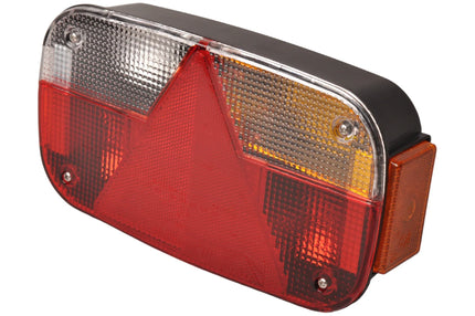 Aspock Anhänger Rückleuchte - Aspöck Multipoint 3 - rechts - 244x138x60 mm - 8-poliger Aspöck Steckverbinder - inklusive Reflektor