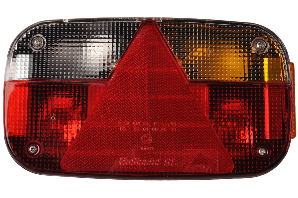Aspock Anhänger Rückleuchte - Aspöck Multipoint 3 - rechts - 244x138x60 mm - 8-poliger Aspöck Steckverbinder - inklusive Reflektor
