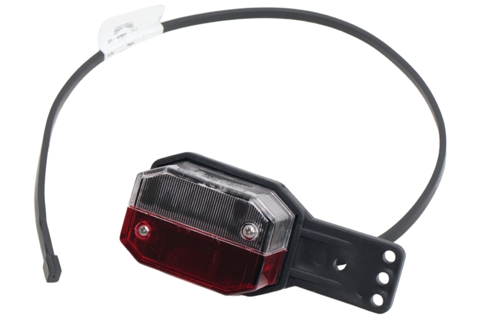 Aspock Aspöck Flexipoint Begrenzungsleuchte links - rot/weiß auf Gummihalter mit 50 cm Kabel