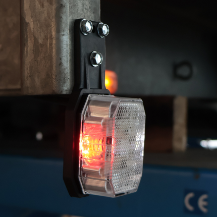 Aspock Aspöck Flexipoint LED Begrenzungsleuchte rechts – rot/weiß auf kleiner Gummihalterung mit 0,5 m Kabel