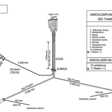 Aspock Aspöck Kabelsatz - 6 Meter - 13-polig - 2x 5-poliger Stecker - inklusive Abzweigungen 4 Meter 2P & Ladekabel