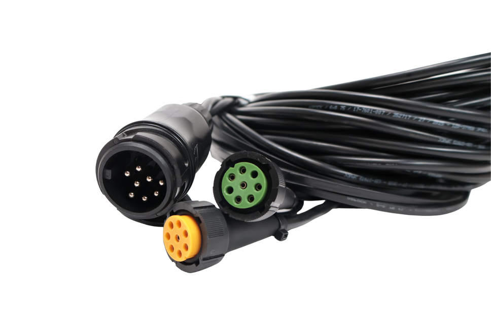 Aspock Aspöck Kabelsatz - 8 Meter lang - 13-polig - Anhängerkabel mit 2x 8-poligem Stecker - inklusive Abzweigungen für Begrenzungsleuchten