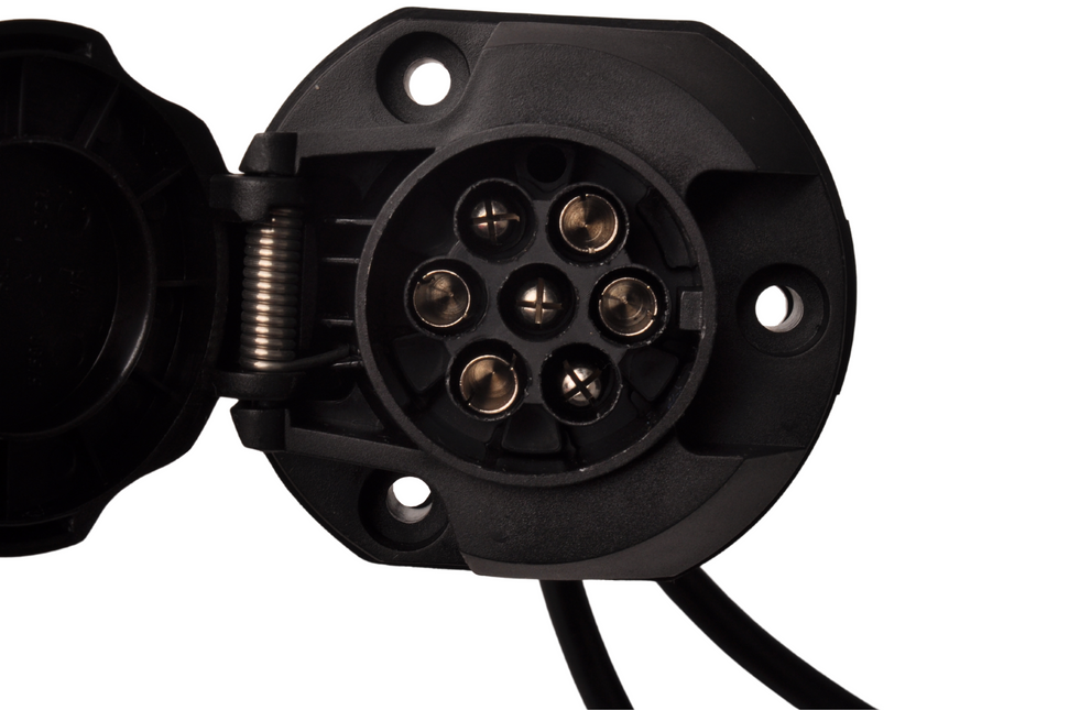 Aspock Aspöck Kabelsatz mit Steckdose - 600 cm - 7-polig - 2x 5-polig - Abzweigungen 310 cm - Anhängerkabel - Typ Aspöck