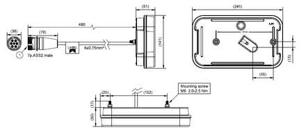 Aspock Aspock MultiLED 4 links 241x141x71 mm – 7-poliger ASS2 Stecker – wasserdicht