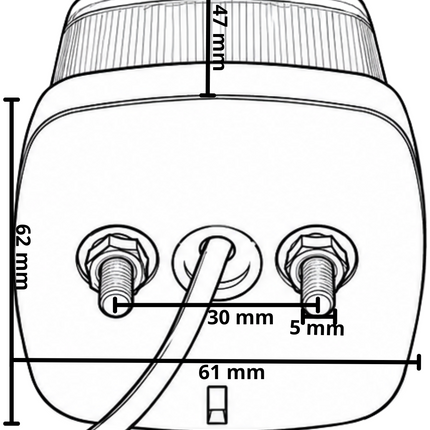 Aspock Aspöck Squarepoint Begrenzungsleuchte weiß mit 50 cm DC-Kabel