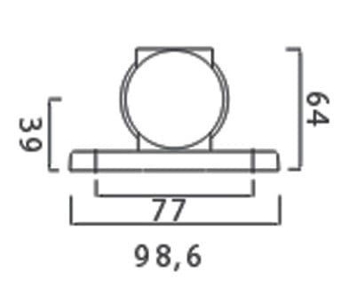 Aspock Aspock Superpoint 3 LED Begrenzungsleuchte - links/rechts - weiß/orange/rot - 1 Meter Flachkabel