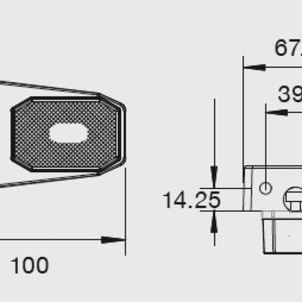 Aspock Flexipoint Begrenzungsleuchte 50 cm DC-Kabel auf Halterung