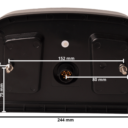Aspock LED Rückleuchte rechts mit allen Funktionen - 55 Leds - 244x149x48 mm