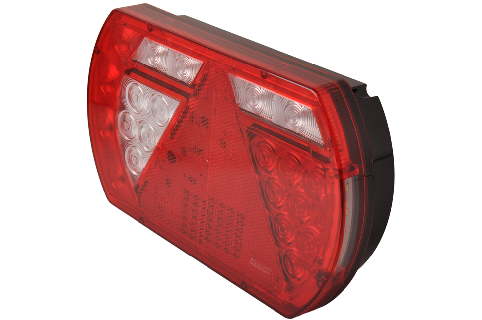 Aspock Linke Rückleuchte mit eingebautem Widerstand 236x140x52 mm - einfach anzuschließen mit Aspöck-Steckern