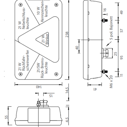 Aspock Multipoint 5 - 13-polig - inklusive Begrenzungsleuchten