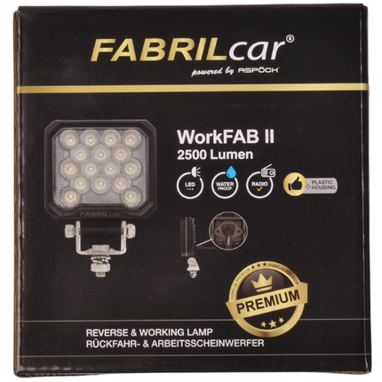 Aspock Premium LED Arbeitsscheinwerfer Anhänger - 138x110x40 mm - 2500 Lumen 16 Leds - 150 cm Kabel