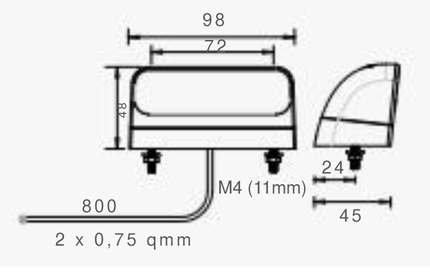 Aspock Regpoint 2 Kennzeichenbeleuchtung LED - 80 cm DC Kabel