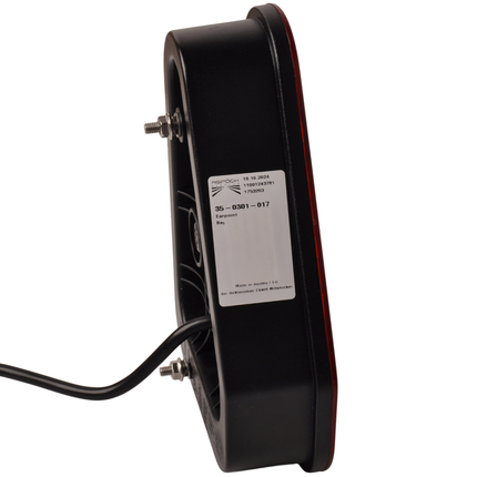 Aspock Rückleuchte - Aspock Earpoint LED - links - 146x219x52,5 mm - inklusive Nebelschlussleuchte