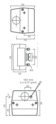 Aspock Rückleuchte - Aspock Minipoint - links/rechts - 5-poliger Steckverbinder - inklusive Kennzeichenbeleuchtung