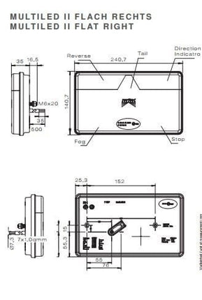 Aspock Rückleuchte - Aspock MultiLED 2 - rechts - 240,7x140,7x54 mm - 35-0204-067
