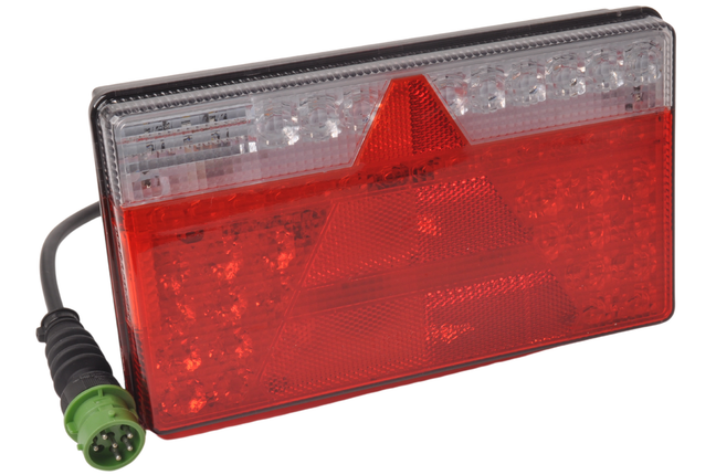 Aspock Rückleuchte - Aspock MultiLED 2 - rechts - 240x140x54 mm - vollständig LED - 8-poliger Steckverbinder - 50 cm Kabel