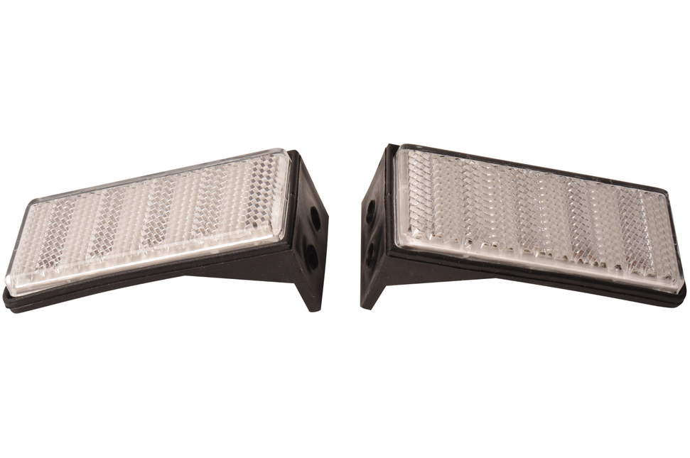 Aspock Weißer Reflektor 76x34 mm - inklusive Montagebügel - Set aus 2 Stück