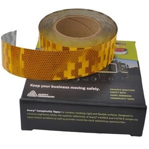 Avery Reflektierendes Klebeband für harte Oberflächen - gelb - pro Meter