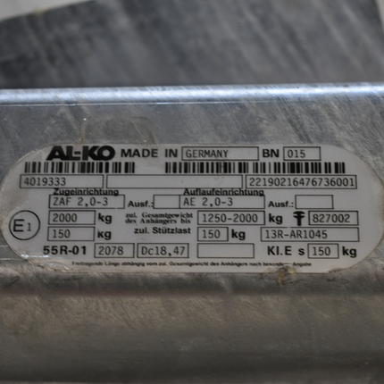 BPW BPW Auflaufeinrichtung für Anhänger - ZAF2.0-3 - maximale Anhängelast: 2000kg - inkl. Stützrad-Konsole