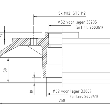 BPW BPW Bremstrommel - 250x40 - 5x112 Teilung - ohne Lager und Flanschmutter - 03.274.09.33.0