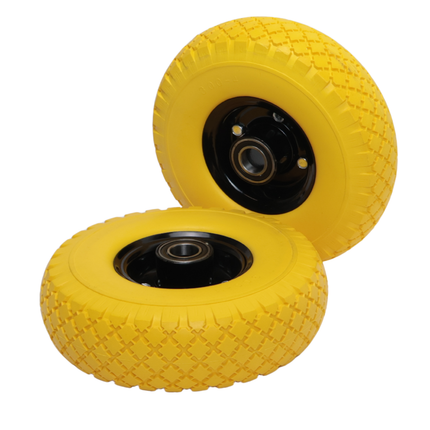 Cantonal 2 Stück Premium-Schubkarrenrädern 3.00-4 - pannensicher - Nabendurchmesser: 25 mm - Nabenlänge: 75 mm