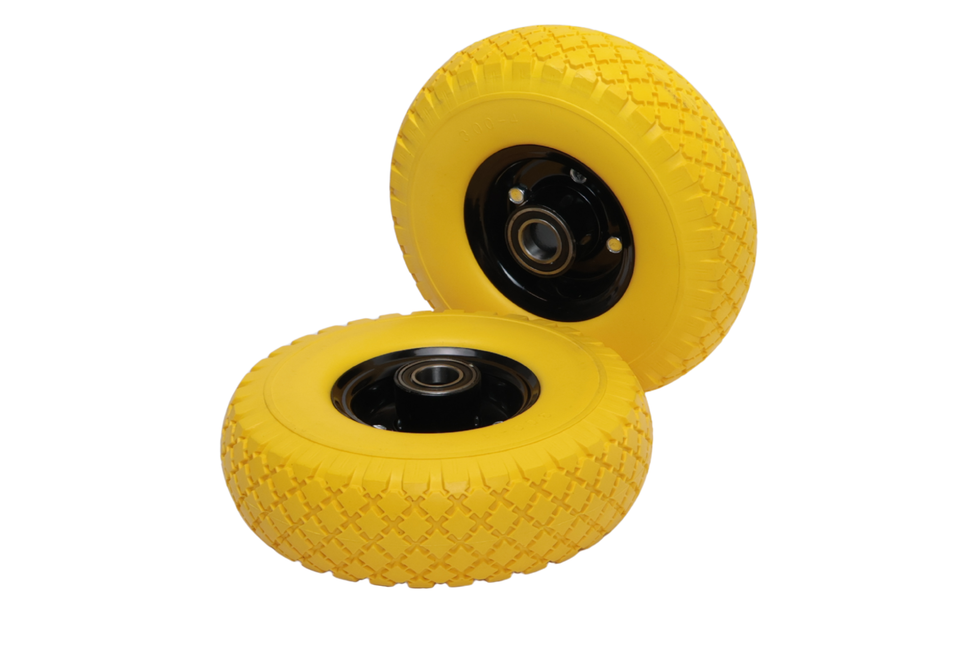 Cantonal 2 Stück Premium-Schubkarrenrädern 3.00-4 - pannensicher - Nabendurchmesser: 25 mm - Nabenlänge: 75 mm