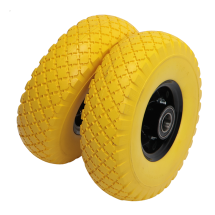 Cantonal 2 Stück Premium-Schubkarrenrädern 3.00-4 - pannensicher - Nabendurchmesser: 25 mm - Nabenlänge: 75 mm