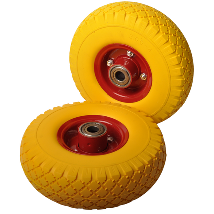 Cantonal 2 Stück Sackkarrenräder - 3.00-4 - pannensichere Vollgummi - Achse: 20 mm - Nabenlänge: 75 mm