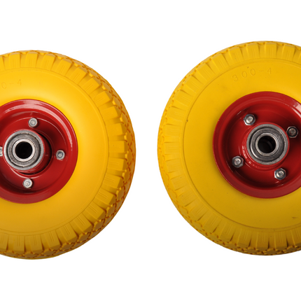 Cantonal 2 Stück Sackkarrenräder - 3.00-4 - pannensichere Vollgummi - Achse: 20 mm - Nabenlänge: 75 mm