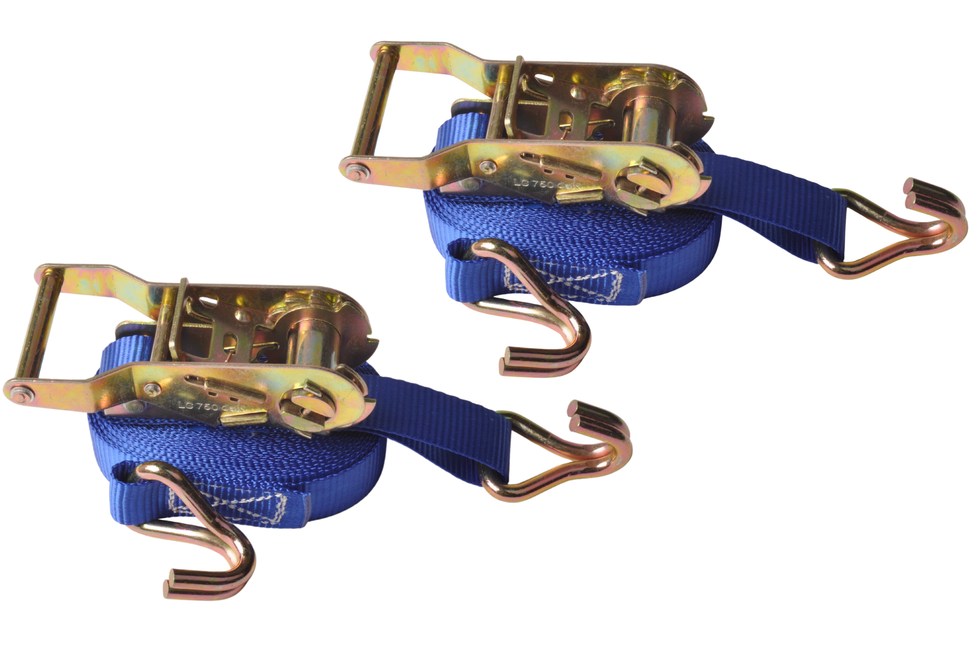 Cantonal 2 Stück Spanngurte - 500x2,5 cm - blau - Bruchlast 1500 kg