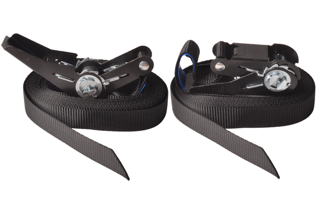 Cantonal 2 Stück Spanngurte - 500x2,5 cm - schwarz - Bruchlast 750 kg