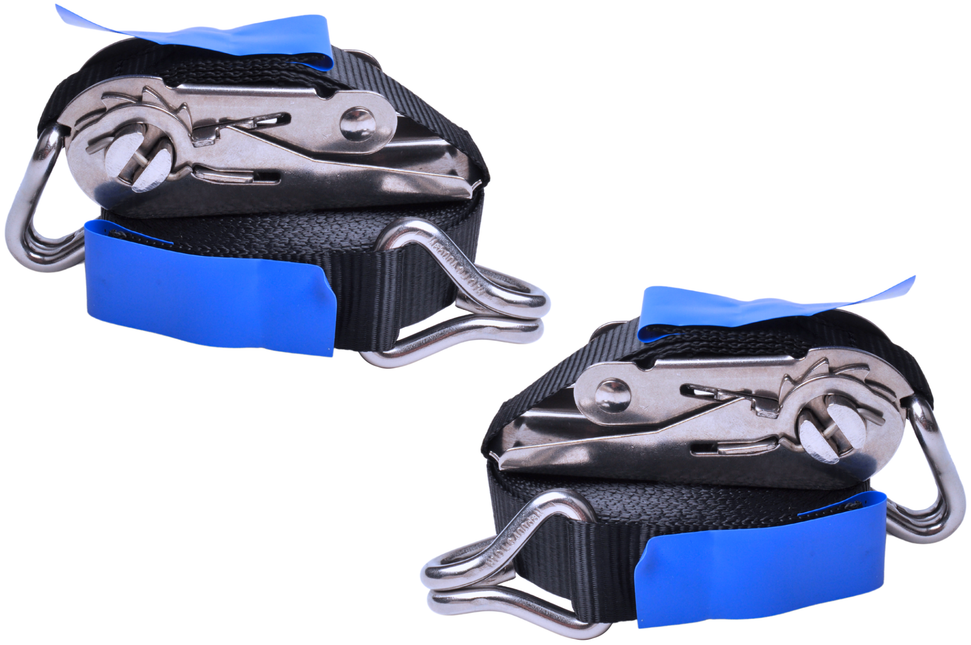 Cantonal 2 Stück Spanngurte - 570x2,5 cm - schwarz - Bruchlast 400 kg