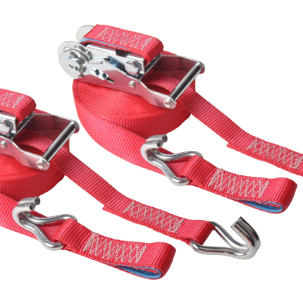 Cantonal 2 Stück Spanngurte - 700x2,5 cm - rot - Bruchlast 750 kg