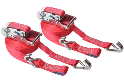 Cantonal 2 Stück Spanngurte - 700x2,5 cm - rot - Bruchlast 750 kg