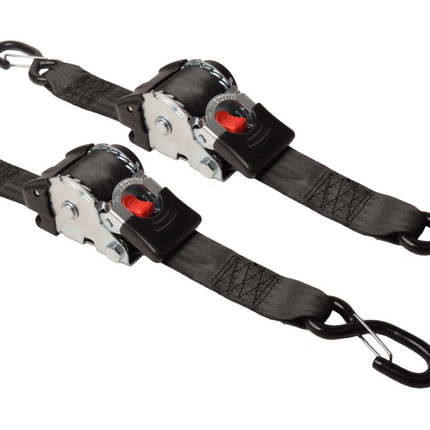 Cantonal 2 Stück Spanngurte automatisch - 300x5 cm - Bruchlast 1500 kg - Inklusive S-Haken und Sicherungsfedern