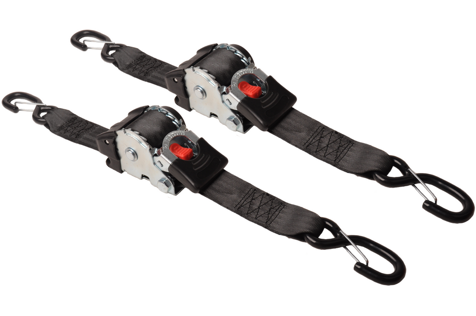 Cantonal 2 Stück Spanngurte automatisch - 300x5 cm - Bruchlast 1500 kg - Inklusive S-Haken und Sicherungsfedern