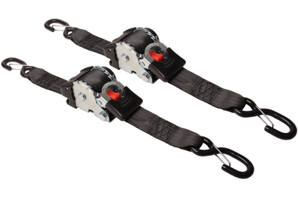 Cantonal 2 Stück Spanngurte automatisch - 300x5 cm - Bruchlast 1500 kg - Inklusive S-Haken und Sicherungsfedern