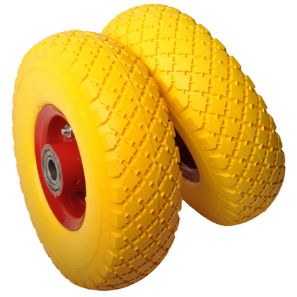 Cantonal 2x  vollgummi pannensicher  Sackkarrenräder 3.00-4 - 20 mm - 75 mm Nabenlänge